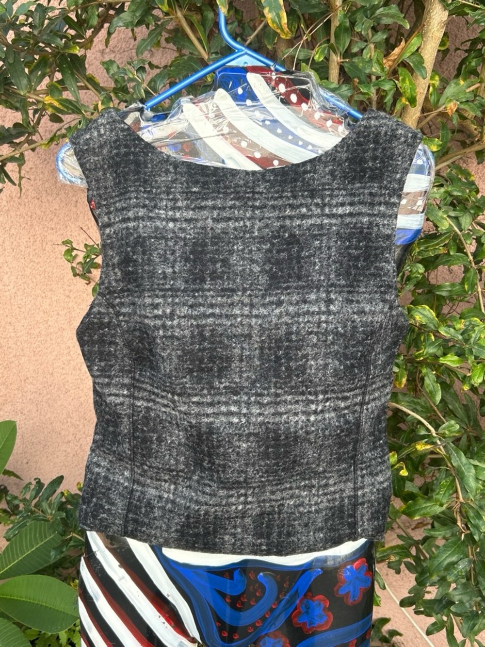 Banana Republic Gray Plaid Sleeveless Tank Top